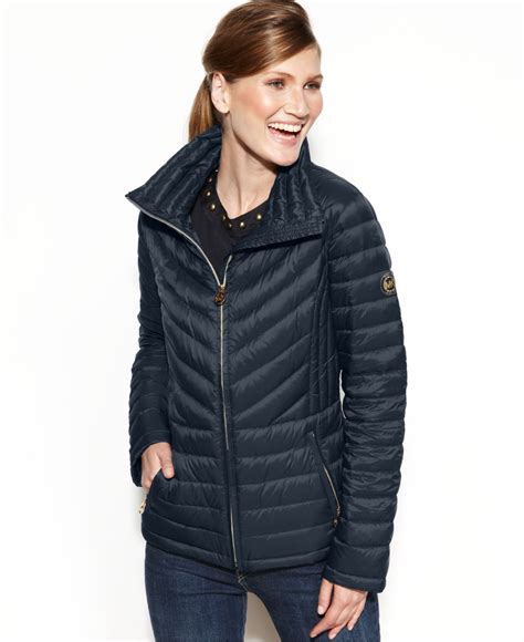 michael kors puffer jacket blue|Michael Kors winter puffer jacket.